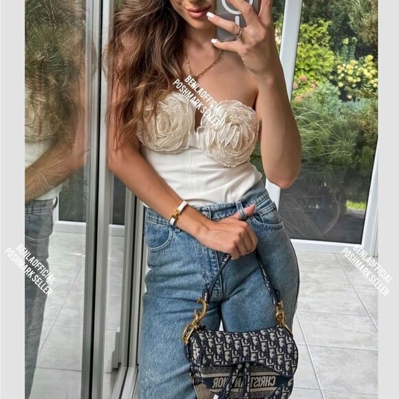 NWT ZARA STRAPLESS FLORAL TOP - Picture 2 of 16